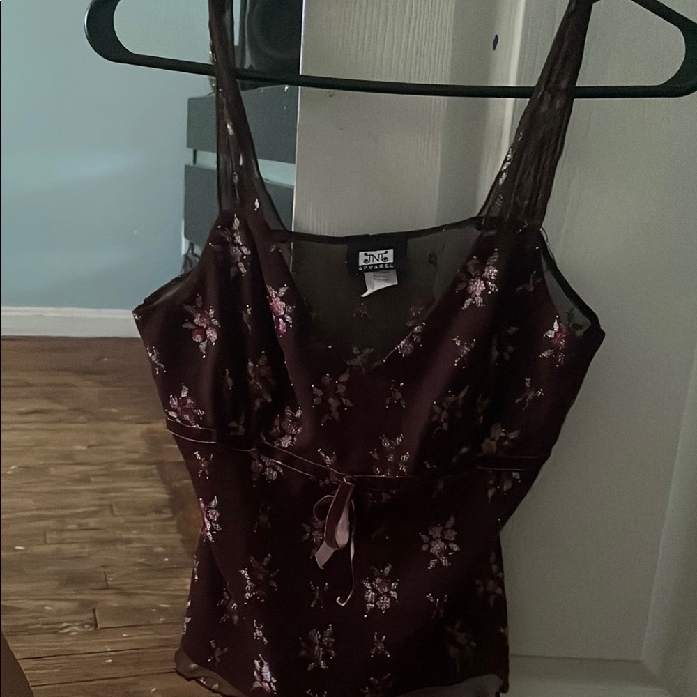 H&M Burgundy Floral Camisole